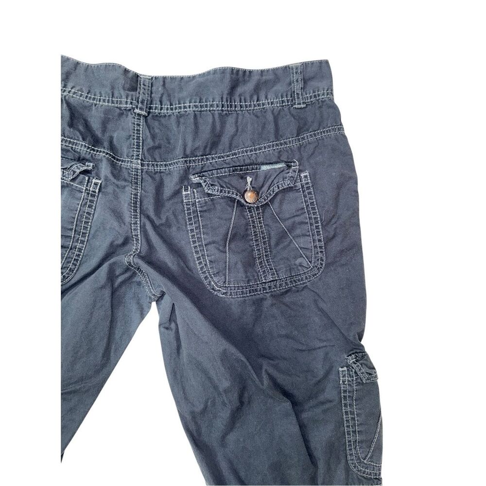 UNIONBAY Solid Navy Blue Cropped Capri Cargo Pants Pockets Drawstring - Picture 7 of 15